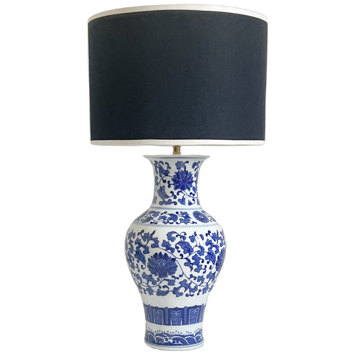 Lampe Floréale - bleu marine